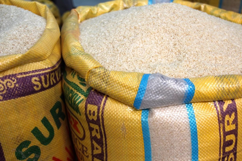 Rice in bulk sacks